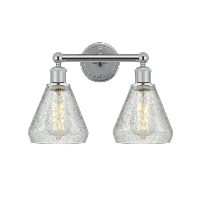 Éclairage pour meuble-lavabo à 2 lumières 15 pouces Petronille, Chrome poli