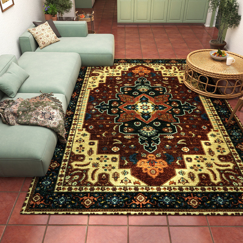 Tapis antidérapant intérieur et extérieur à motif floral lavable