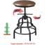 Ensemble de 2 tabourets réglables à hauteur de comptoir industriel, tabouret en fonte, tabouret pivotant Adriam, tabouret en métal 27 po, entièrement soudé, ensemble industriel de 2 (plateau en cuir de polyuréthane noir)-1764748729