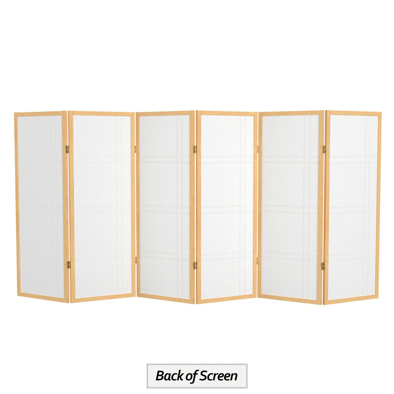 70" H Short Folding Screen, Natural, 6