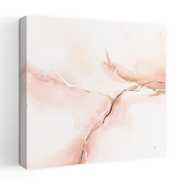 Marbre rose I, art contemporain abstrait, H 24 po x l 24 po
