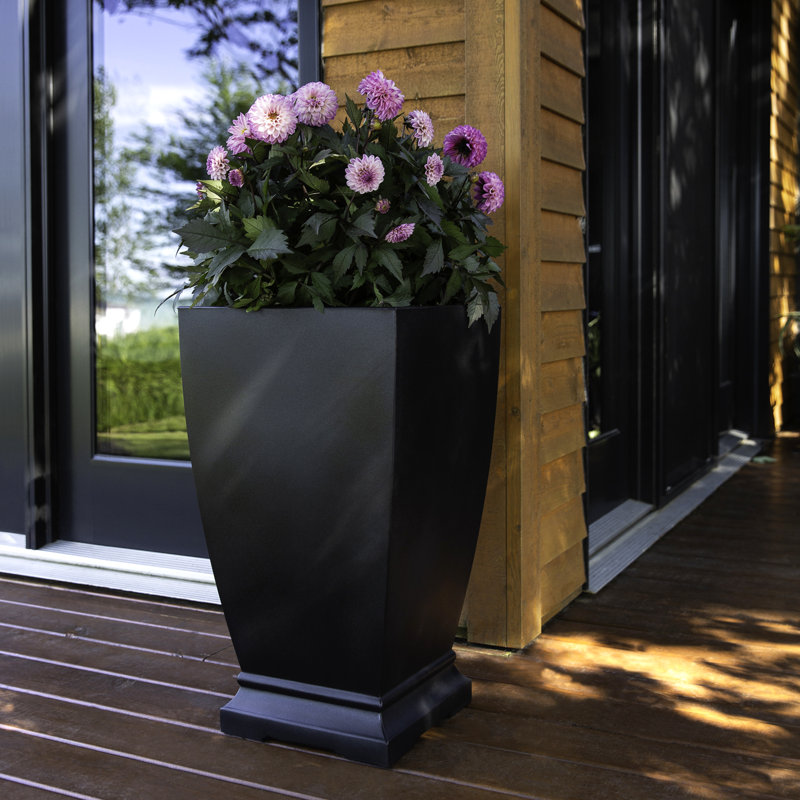 Myung Pot Planter, Black, 28" H x 15.9" W x 15.9" D