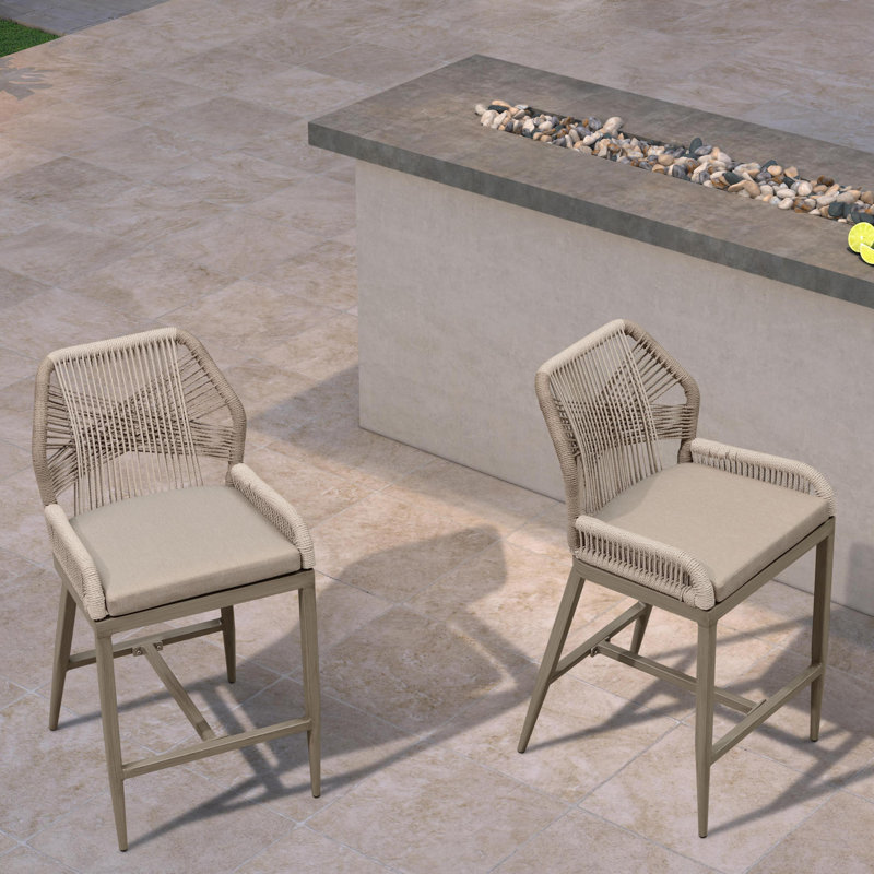 Davan Outdoor 24.8'' Counter Stool, Gray