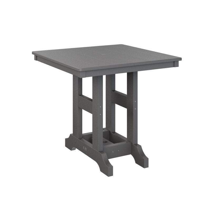 Table de salle à manger carrée 33 po Berlin Gardens Garden Classic, Gris fumée, H 30,87 po x l 33 po x P 33 po