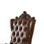 Chaise avec accoudoirs touffetée brun clair et chêne cerise (ensemble de 2)