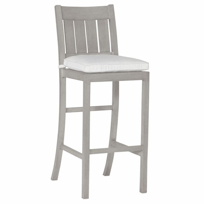 Tabouret de bar Club Wrought, Pas de soudure, Blanc naturel, Huître