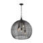Luminaire suspendu noir mat avec abat-jour noir mat 5 lumières Jacqualynn