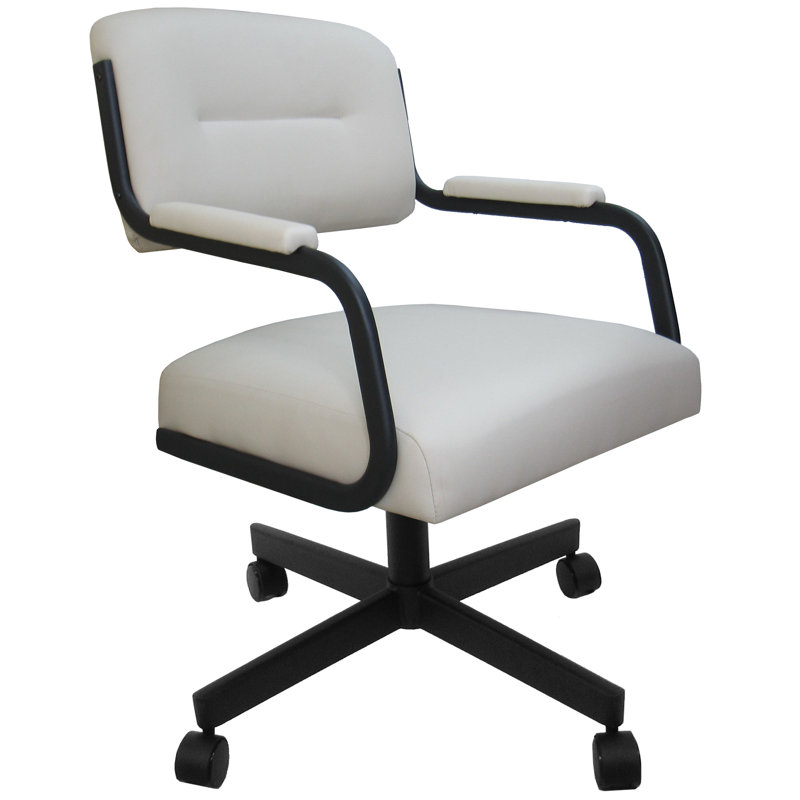 Chaise avec accoudoirs en métal Craner, Beige océan, Gris