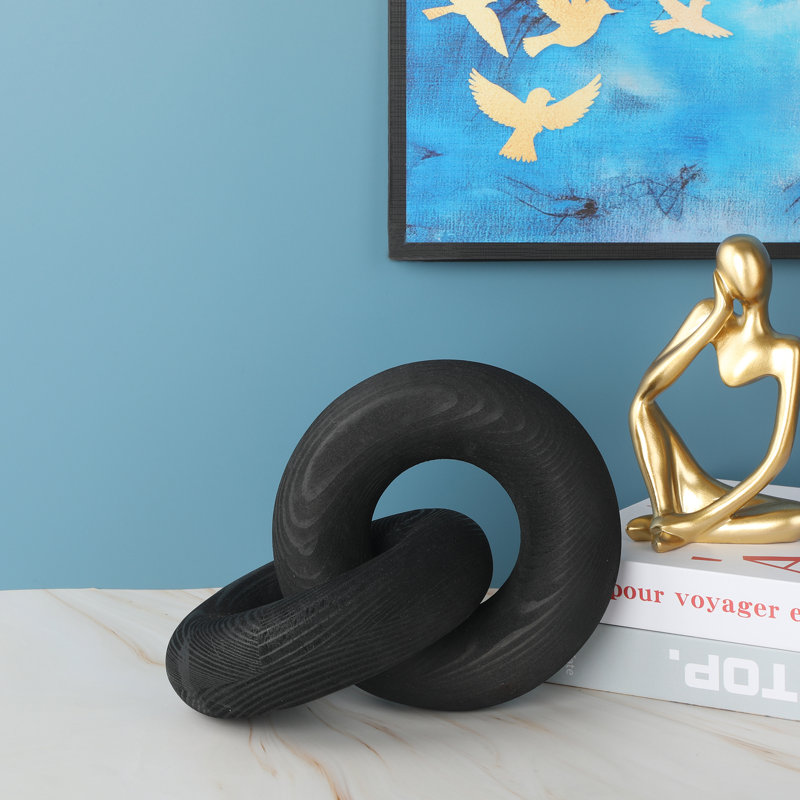 Brownley Sculpture Decorative Wooden Chain, Black