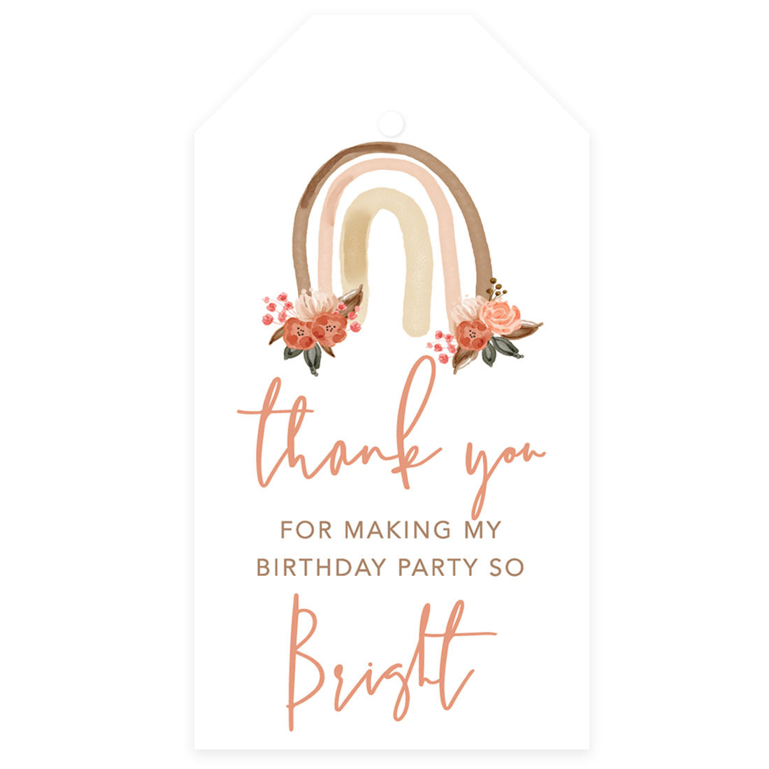 Koyal Wholesale Kids Party Favor Classic Thank You Tags with String, Butterfly Birthday Gift Tags, for Party Favors Bags, White