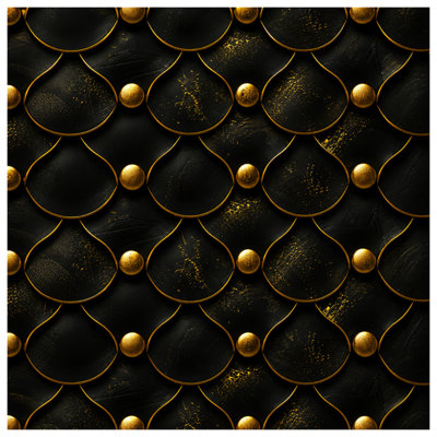 Tapisserie murale noire et dorée