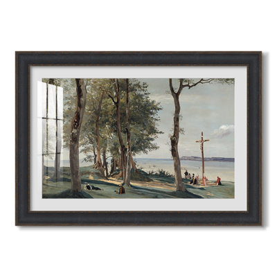 A Calvary on the Cote de Grace, c. 1829-Jean-Baptiste-Camille Corot-Custom Framed Canvas