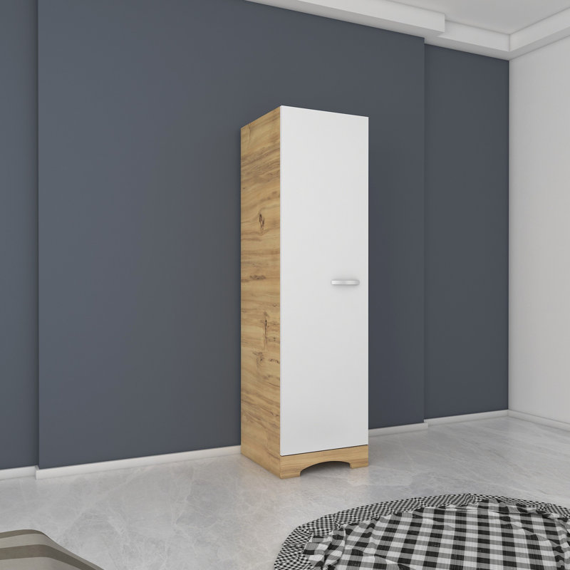 Armoire Quaregnon, Blanc / brun clair