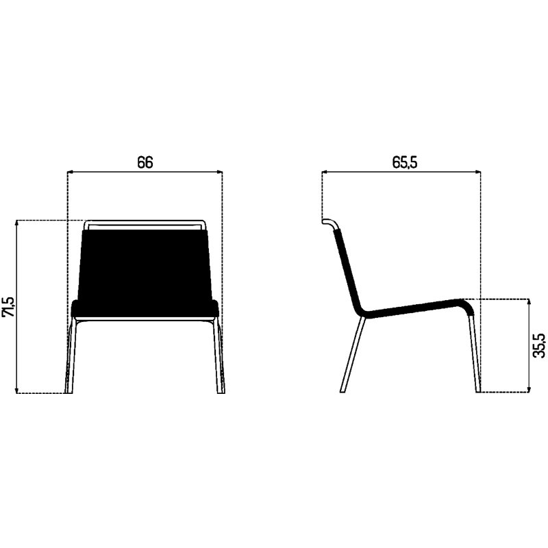 Salto Outdoor Lounge Chair, Brushed Black