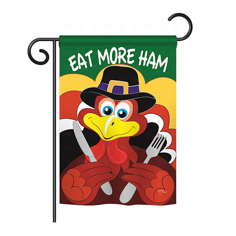 Drapeau de maison en polyester Lucin Eat More, H 18,5 po x l 13 po
