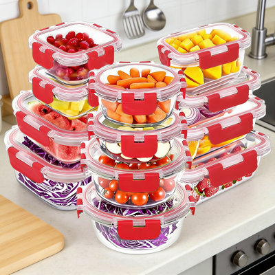 12-Piece Airtight Glass Food Storage Containers Set With Lids, BPA-Free Borosilicate Glass Meal Prep Containers For Microwave, Oven, Freezer & Dishwasher