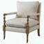 Chaise d'appoint en bois avec coussins moelleux et roulettes