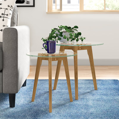 2 Satztische Leilani aus Glas