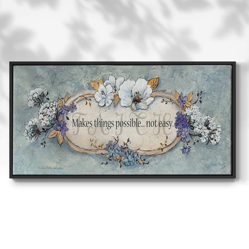 Faith - Toile tendue avec châssis tendue, prête à être accrochée, Noir, H 21 po x l 41 po