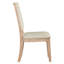 Chaises de salle à manger rustiques à finition chêne, 2 chaises rembourrées en tissu beige avec siège, dossier et structure en bois à assise échelle