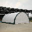 Abri de rangement à arc en treillis simple l 20 pi x P 42 pi, couvercle en polyéthylène robuste 11 oz, structure en acier galvanisé