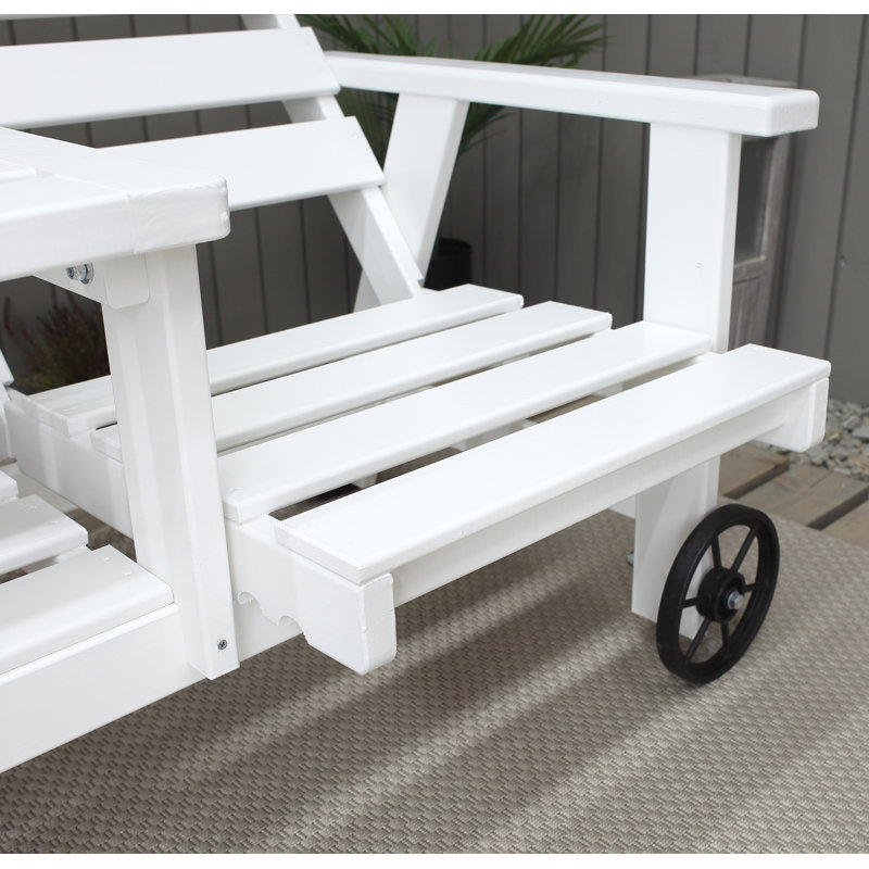 Martyna Solid Wood Pine Outdoor Bench, White