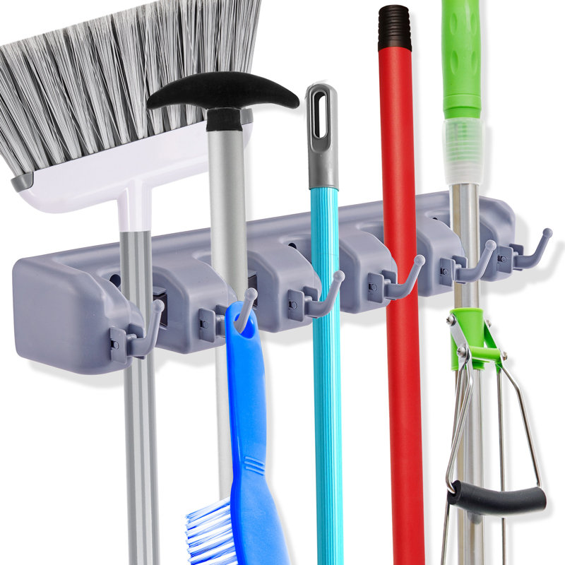  Wagnon Sorbus Wagnon Broom and Mop Storage Organizer, Wall Mounted Organizer and Storage - Single