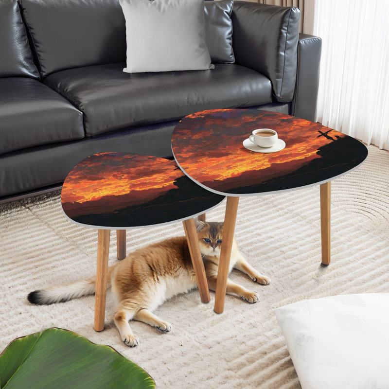 Ensemble de 2 tables basses gigognes Triangle