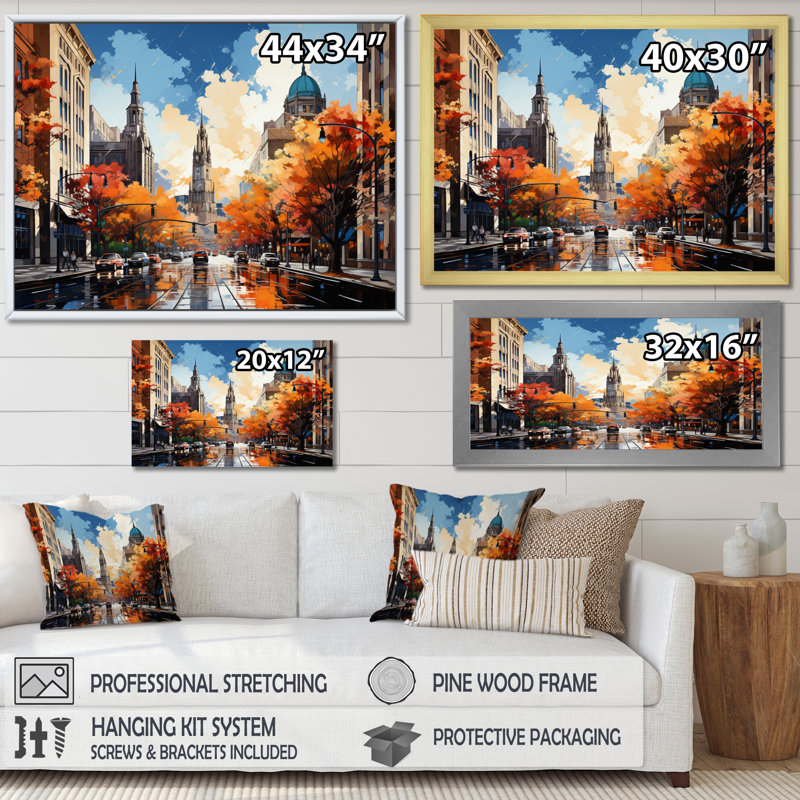 Boston Popart III sur impression sur toile, H 34 po x l 44 po x P 1,5 po, Cadre flottant blanc