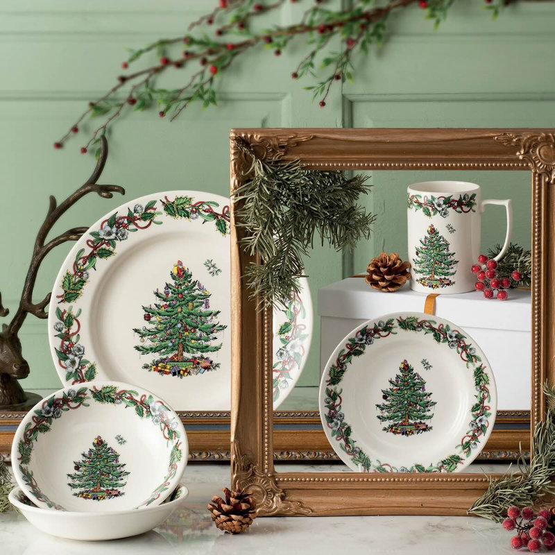 Christmas Wreath 2-Tier Cake Stand