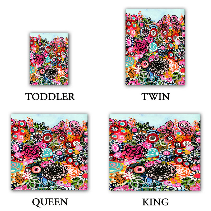 Polyester Floral Duvet Cover, 1 Queen Duvet Cover + 2 Standard Shams