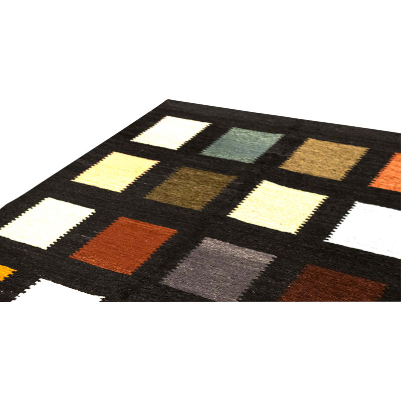 Hand Knotted Wool Area Rug in Patchwork