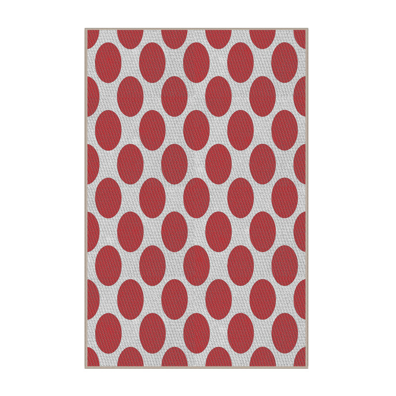 Tapis rouge/blanc à motifs Cummington, Rectangle 3 pi x 5 pi