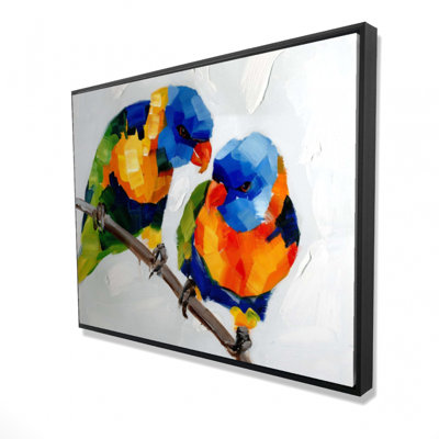 Couple Of Parrots Print On Canvas