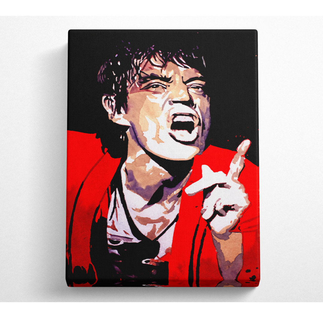 Mike Jagger - Kunstdrucke auf Leinwand - Wrapped Canvas