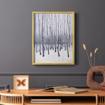 «Bare Trees in Winter II», reproduction encadrée - bois massif