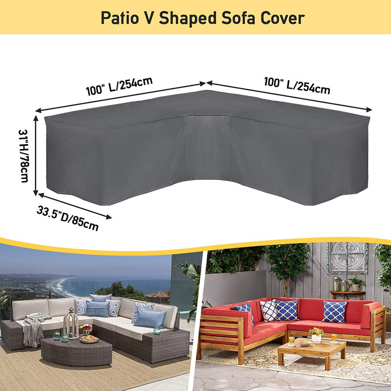 Debartolo 100'' Outdoor Patio Sectional Cover