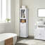 Glass Freestanding Linen Cabinet