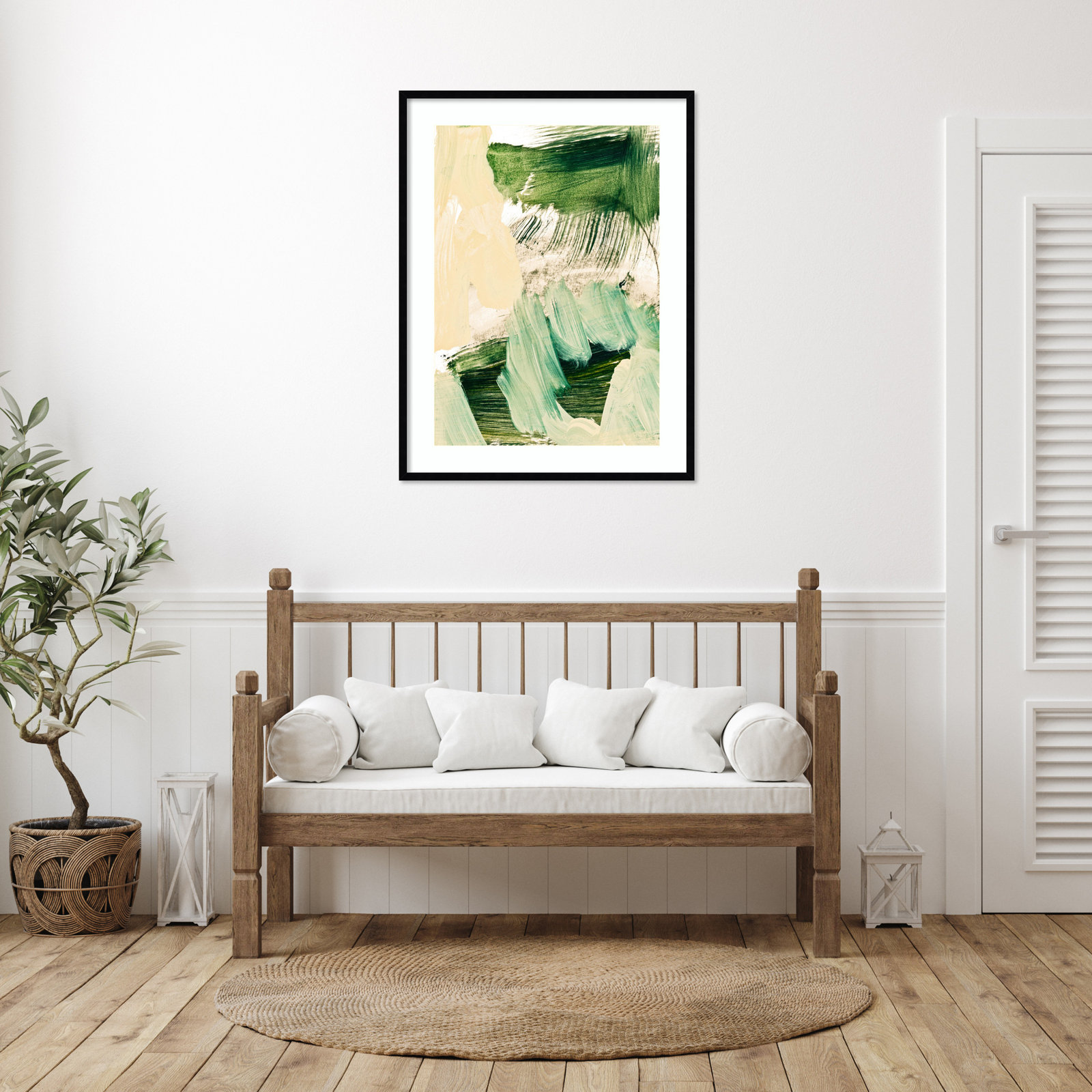 Elphaba "Minimalist Painting 09" Print, 41" H x 31" W, Black Framed