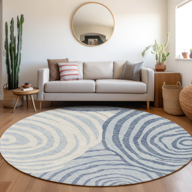Tapis de porte d'extérieur antidérapant Leis, Rond 8 pi