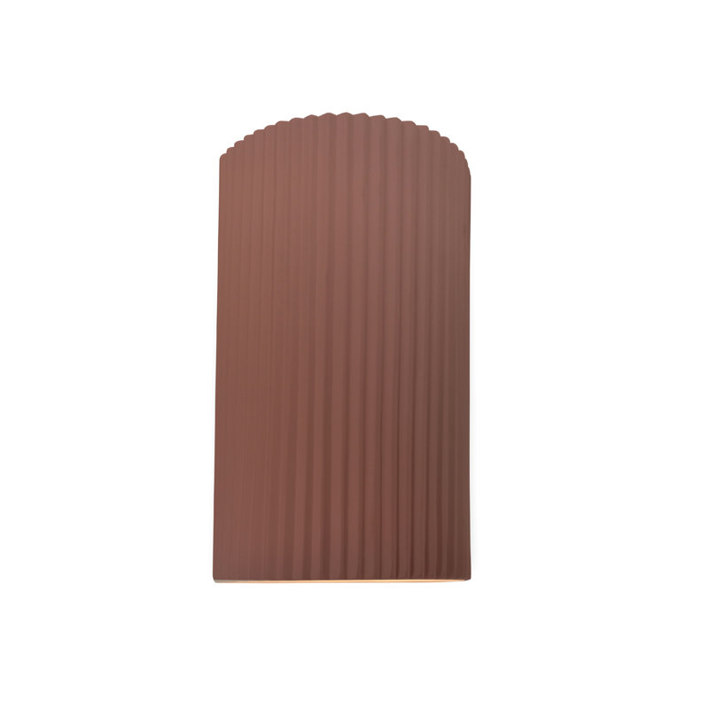 Applique murale en céramique Beda, H 12,5 po x l 7,75 po x P 4 po, Argile du Canyon