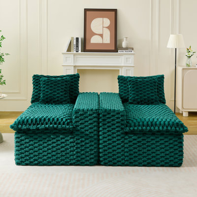 Luxury Green Turtle Velvet Multifunctional Sofa