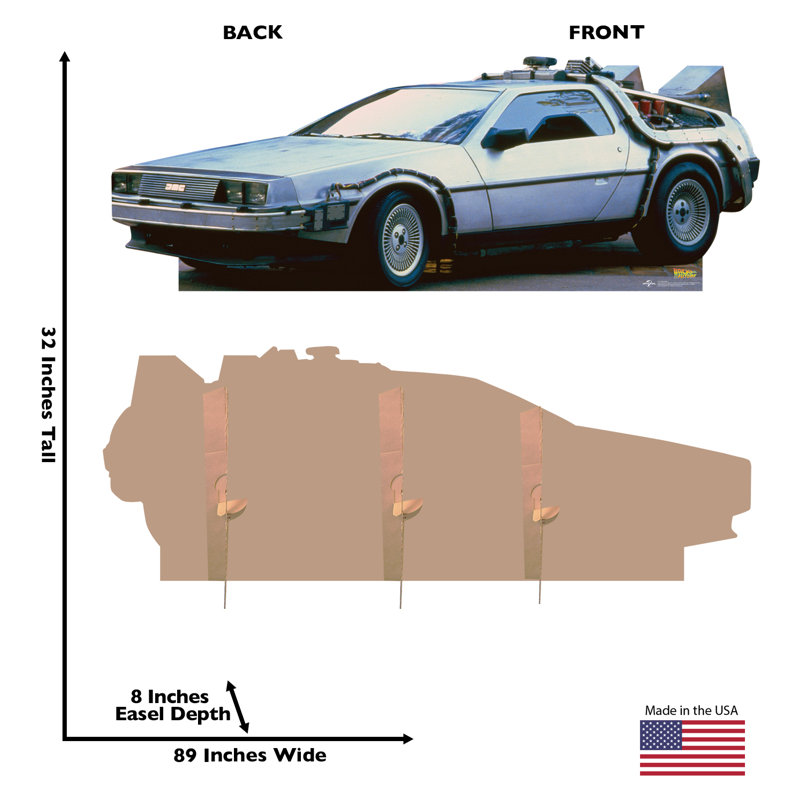 32 x 89 Inch DeLorean Cardboard Cutout from Back to the Future