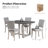 Modern 5-Piece Solid Wood Dining Table Sets For 4, Kitchen Table Set With 4 Upholstered Chairs-1340643381-1340643383
