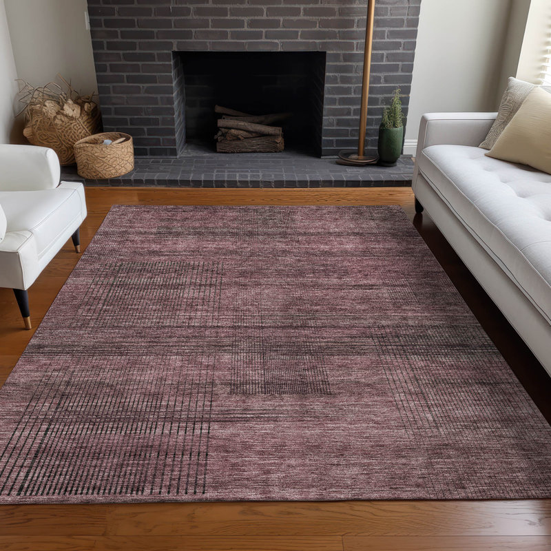 Premium Machine Washable Prisco Merlot Rug, Rectangle 2'6" x 3'10"