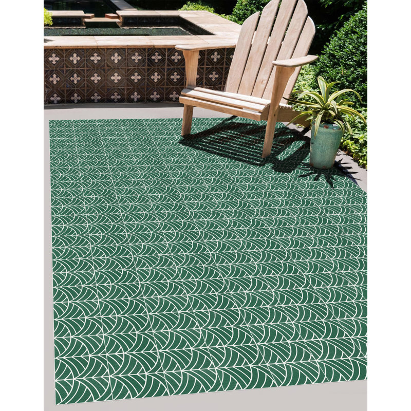 Rinesa Geometric Vinyl Machine Printed Area Rug, Rectangle 140 x 200cm
