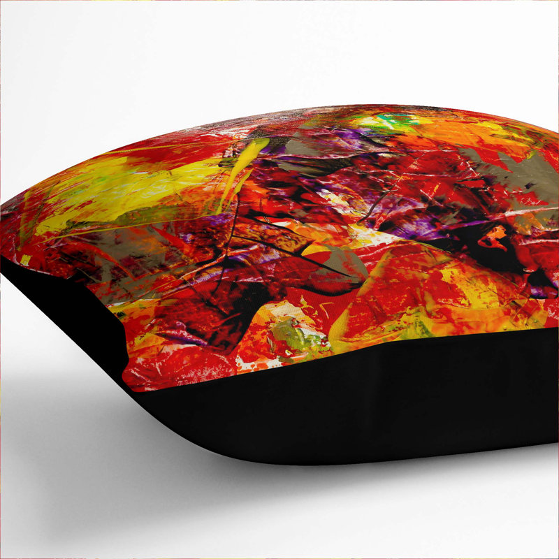 Abstract Square Throw Cushion, 40 x 40 cm, Black