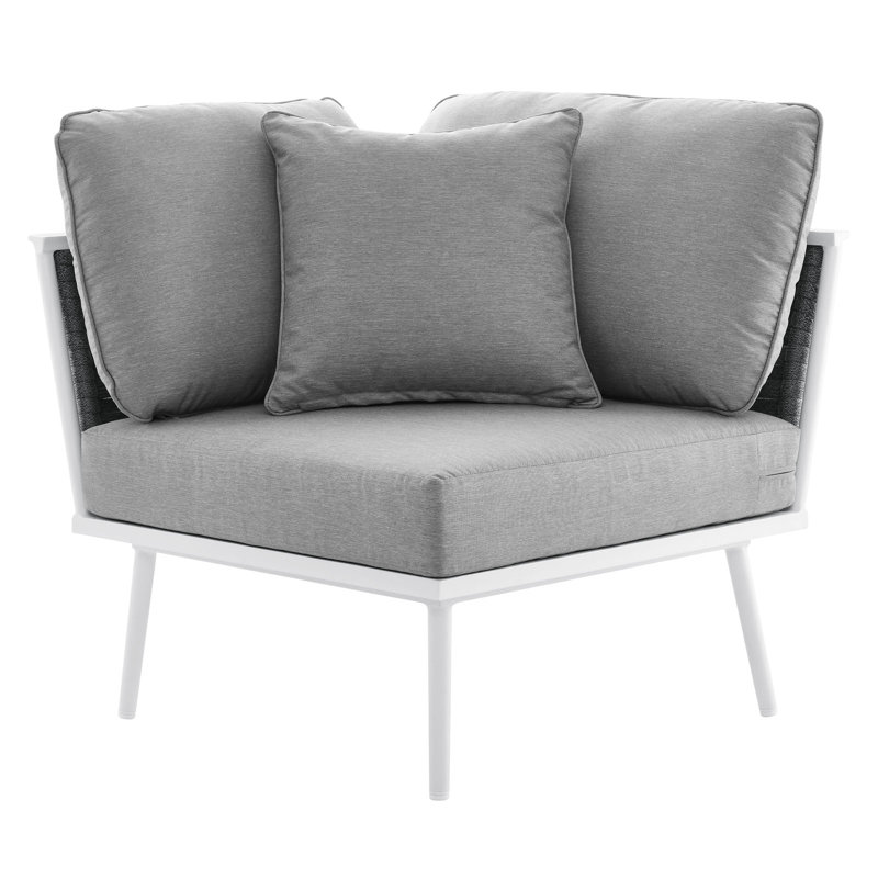 Chaise de coin d'extérieur en aluminium Modway Stance, gris