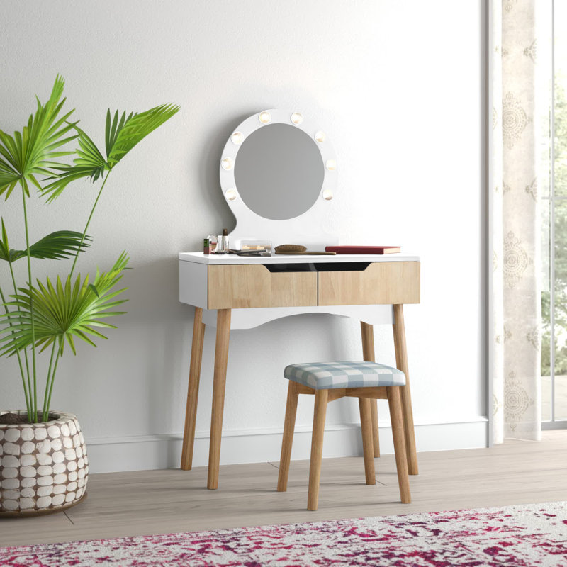 Alinson Vanity, Oak/White
