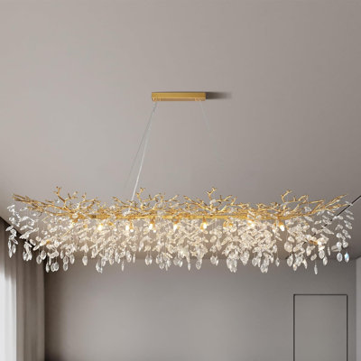 Erdenheim Modern Square / Rectangle Crystal Chandeliers for Dining Room, Kitchen Island